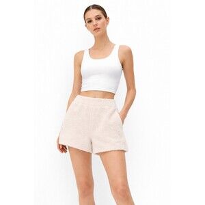 Skims Soft Plush Knit High Waist Lounge Shorts Blush Pink Women L/XL Barbie Cozy